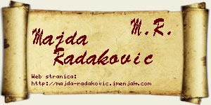 Majda Radaković vizit kartica